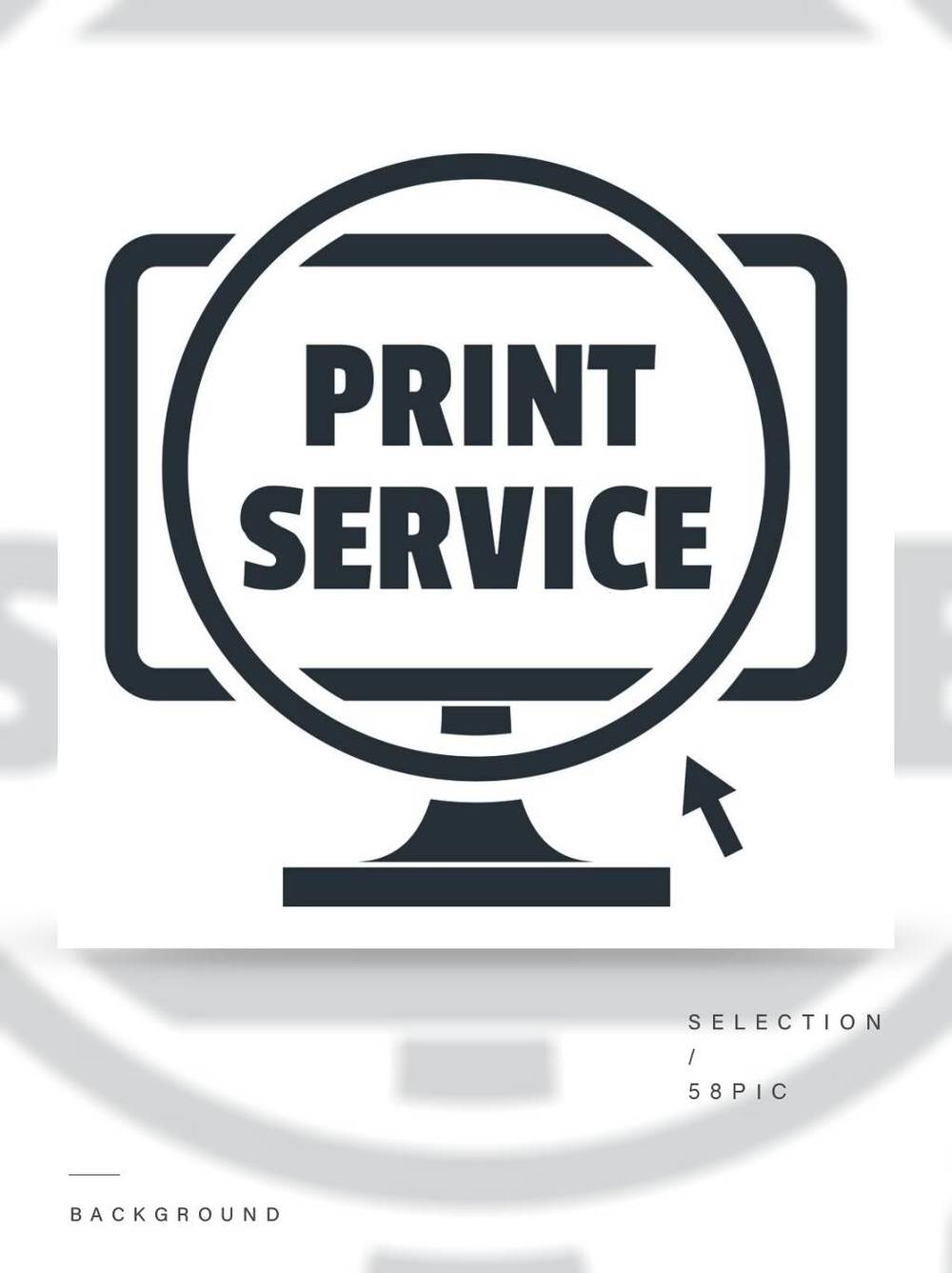打印服务徽标印刷服务在白色背景网络设计的传染媒介商标的简单的例证隔绝的打印服务徽标简约风格